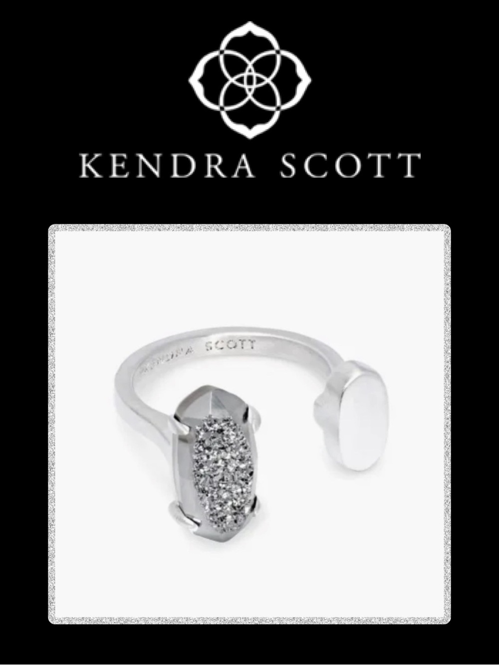NWOT Kendra Scott Pryde Druzy Ring Adjustable